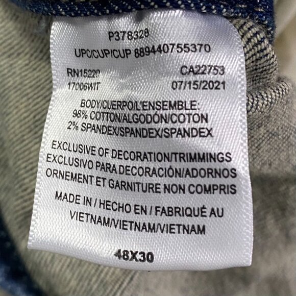 Liberty Denim Bib Overalls Men's 48 x 30 Blue Jean Dungarees Cotton - Picture 7 of 15